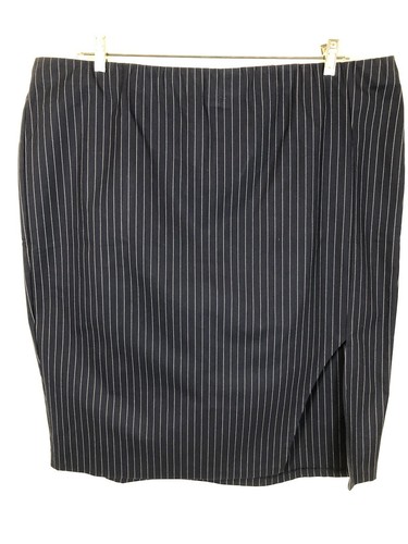 Lane Bryant Pinstripe Pencil Skirt Sz 24 Career Corpcore Office Side Slit NWT - Picture 7 of 21