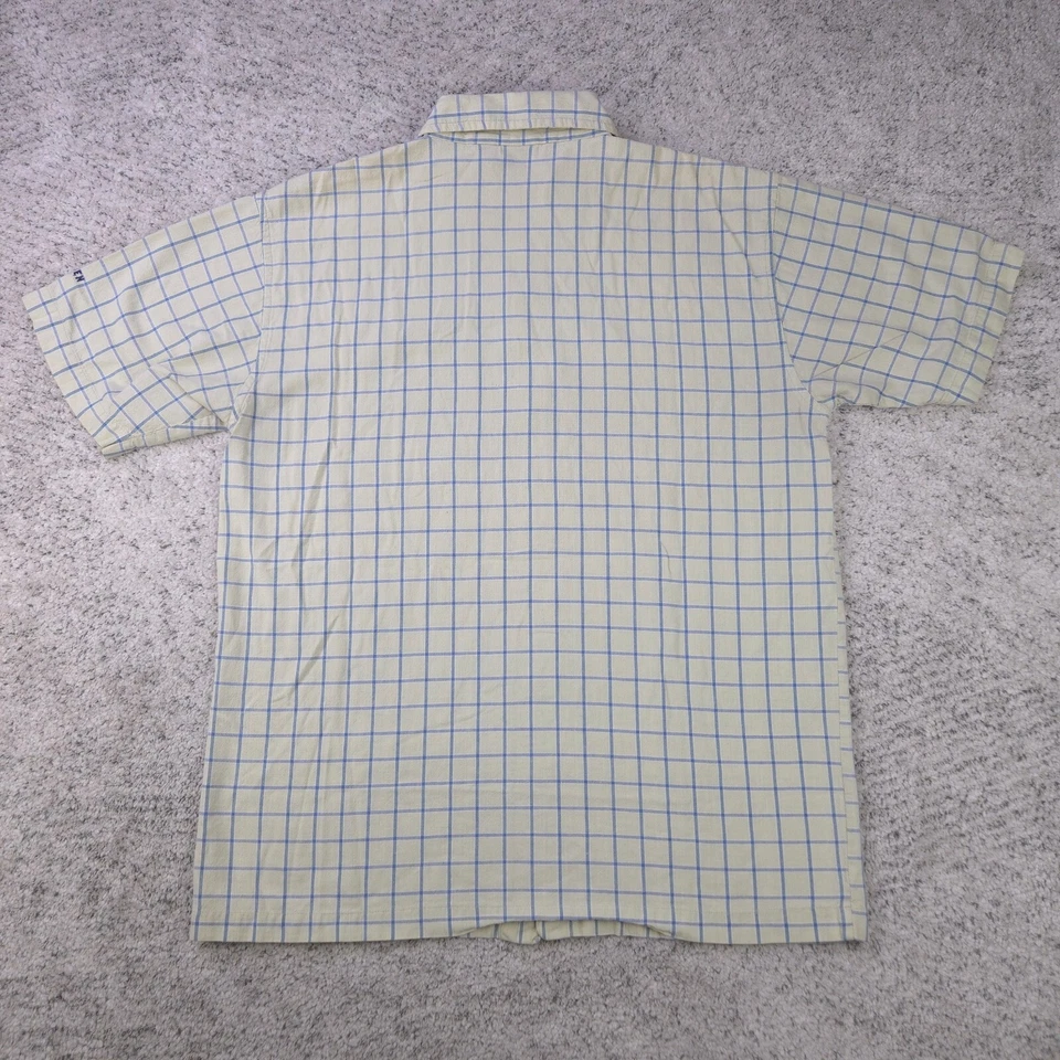 Vintage Hang Ten Shirt Mens Medium Logo Surf Button Short Sleeve Plaid Logo - Image 3 of 4