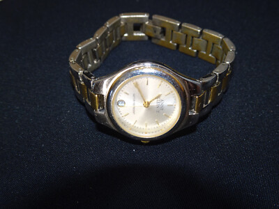 ANNE KLEIN II 100ft WR Two-Tone Gold Silver Band Date Ladies  display picture 2