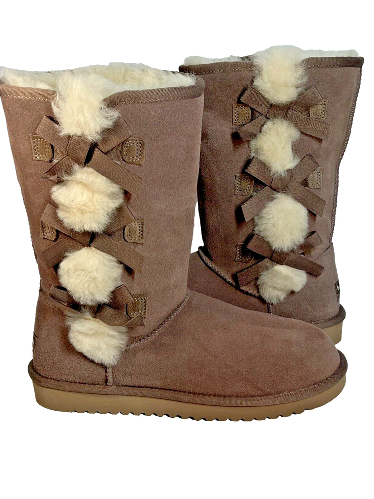 Koolaburra by UGG Size 8 Suede Bow Tall Boots Victoria Cinder