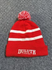 Duluth Trading Co beanie hat Red White Stripe MADE IN USA Winter Hat Men’s Women