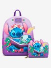 Loungefly Disney Lilo & Stitch Scrump Reading Floral Mini Backpack & Wallet Set