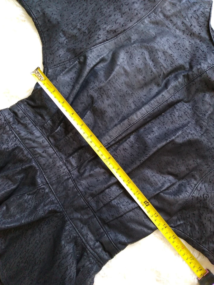 Vestido Vintage Años 80 Talla S Hecho a Mano Cuero Sin Marca Negro, Cóctel Peplum! Foto 3 de 4