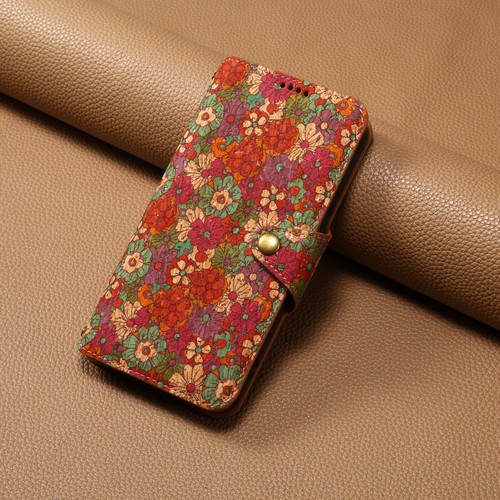 Cork Flower Series Fashion Retro Flip Leather Wallet card Cell Phones Case - Picture 20 of 26