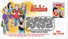 AO 4469-2, 2010, Sunday Funnies, Pictorial Postmark, Add-on Cachet, First Day Co