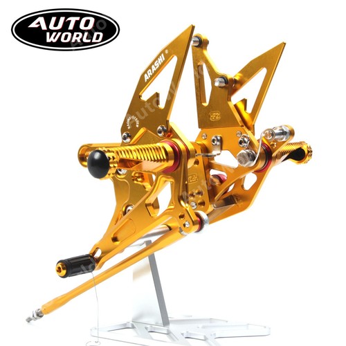 Quick Shift Rearsets Foot Pegs For Kawasaki ZX-6R ZX636 2018 2019 2020 GOLD - Picture 3 of 6