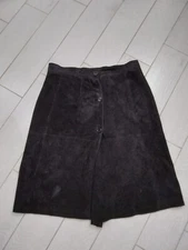 Vipa Jupe Véritable Cuir D'Occassion Femme Noir Taille 54 XYC914L