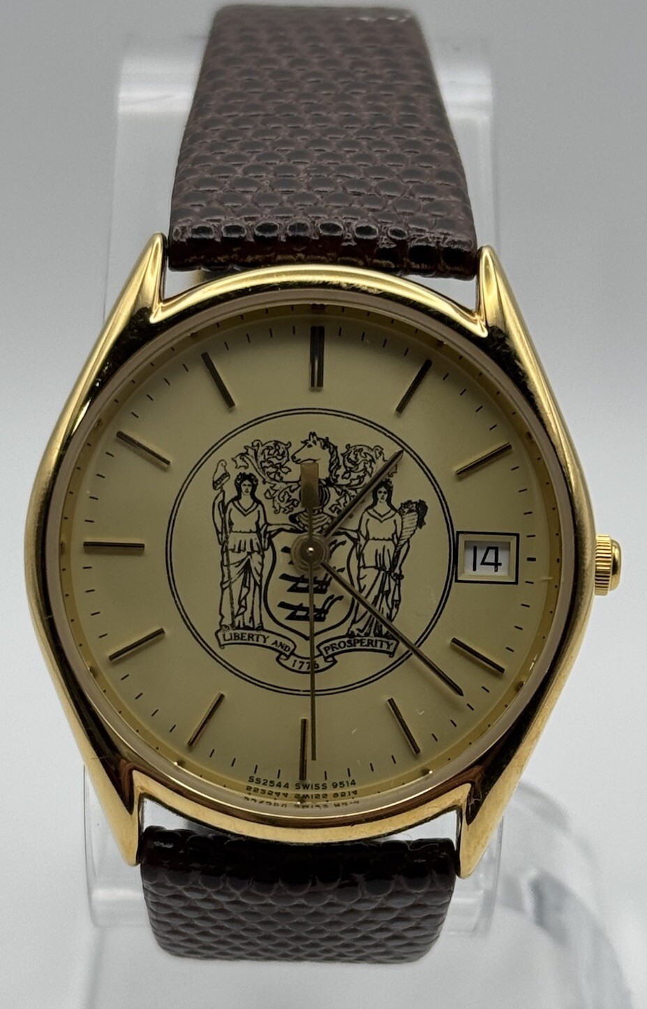 Whittenauer Quartz Watch With Box, New Jersey Seal Dial, Running