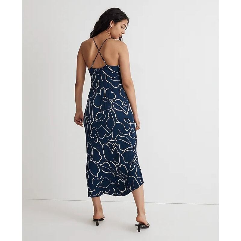 madewell layton midi slip dress Madewell NEW NWT Womens 2 Black Layton Midi Slip Dress