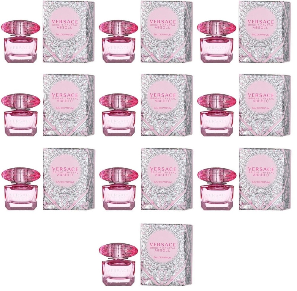 LOT OF 10 VERSACE BRIGHT CRYSTAL ABSOLU Perfume for Women Mini 0.17oz EDP Splash