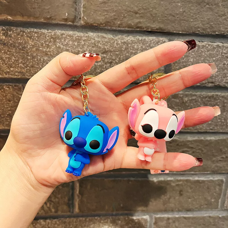 Cute Lilo Stitch 3D Silicone Keychain Key Chain Ring Pendant Game New