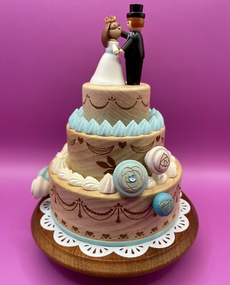 WOODERFUL LIFE Cake Topper Wood Wedding Cake Music Box Lovers Concerto