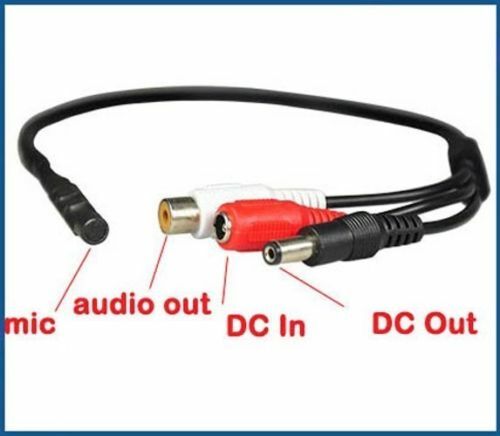 10x High Sensitive RCA Audio Mic DC Power Microphone for CCTV Security Systems