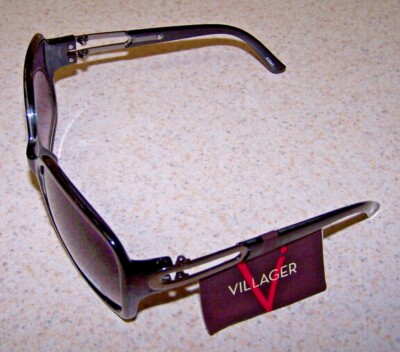 LIZ CLAIBORNE VILLAGER Sunglasses BLACK FR. W/ PURPLE LENSES -100
