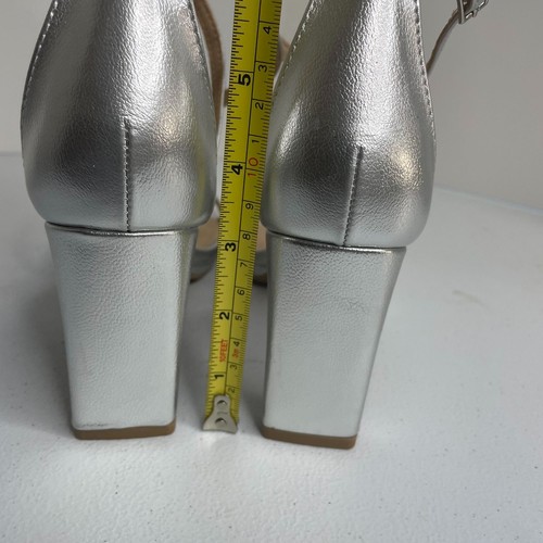 Chinese Laundry Taryn Silver Metallic Strappy Heeled Sandals SZ 7 Prom Party New - Picture 4 of 6