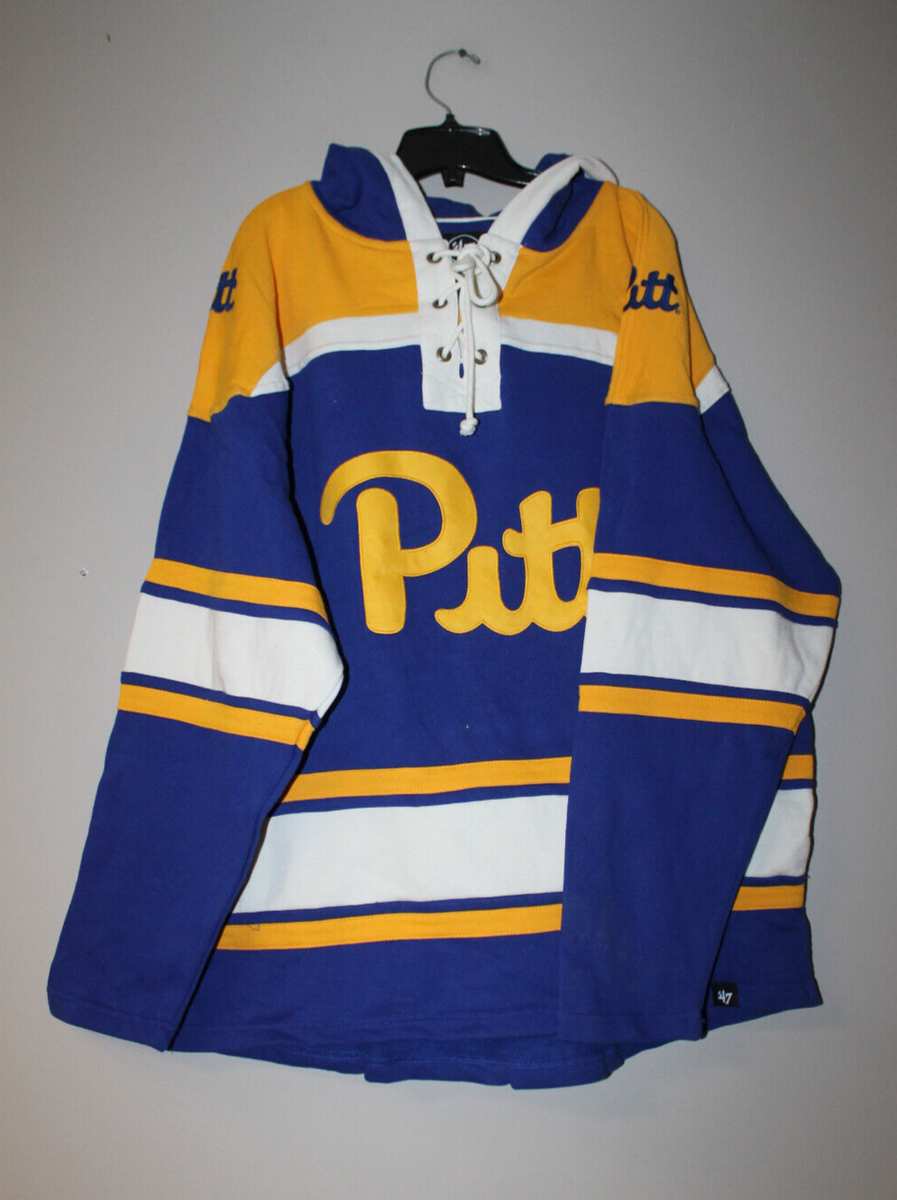 NCAA Pittsburgh Panthers Men's Hoodie - Gold Secondary Color, Team Logo Hooded Sweatshirt (Size Large)