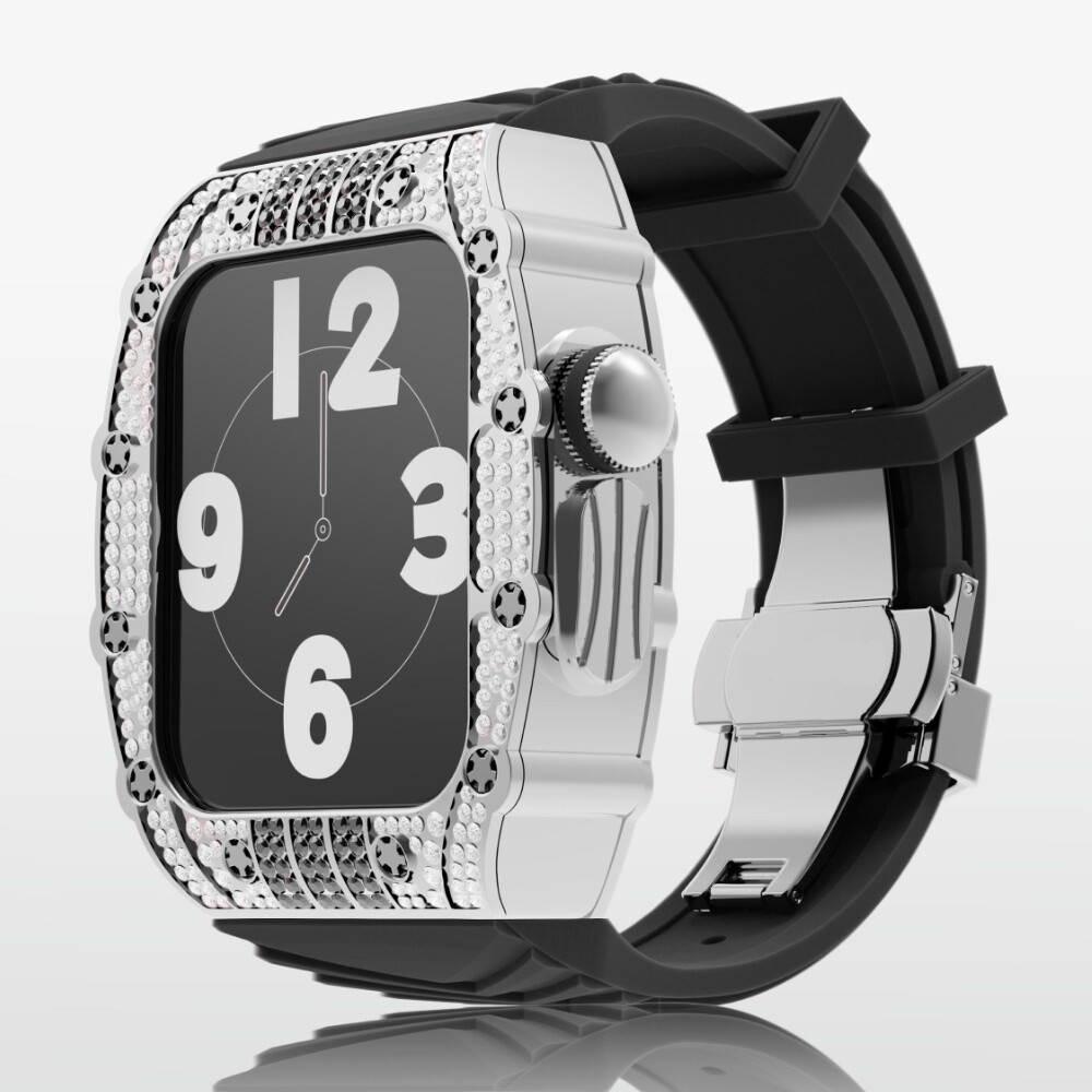 Luxury Richard Mille Style Diamond Metal Case Band For Apple Watch