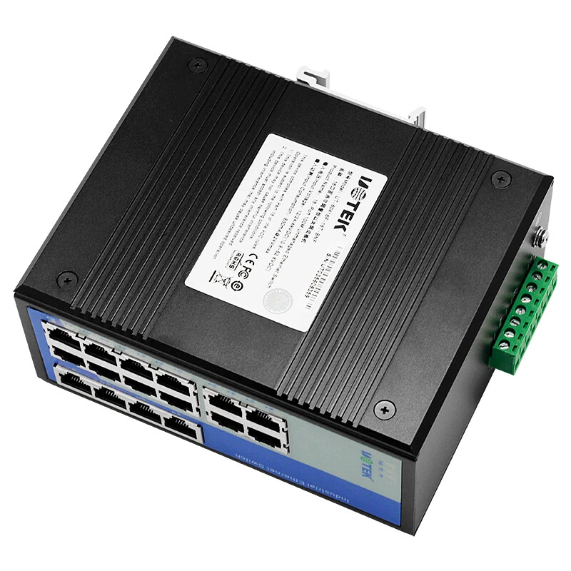 UOTEK DIN-Rail 16 Ports 10/100M RJ45 2 Layer Unmanaged Ethernet Switch 8k Kuffer - Image 3 of 4