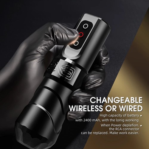 Pen macchina tatuaggio wireless motore coreless 2400 mAh batteria display LED - Foto 7 di 17