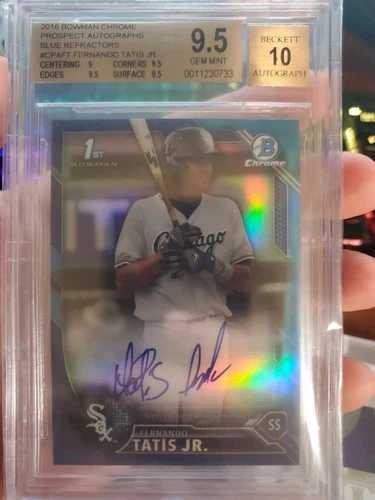 2016 Bowman Chrome Fernando Tatis Jr Blue Auto BGS 9.5