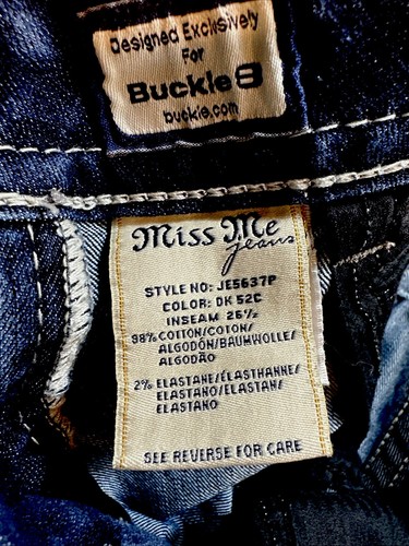 Miss Me Capri Jeans Low-Rise Stickerei Blau Damen Gr. 28 Schrittlänge 29" JE5637P - Bild 7 von 14