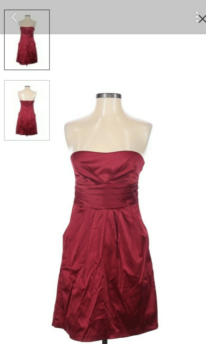 Strapless Maroon Cocktail Dress by Studio Y Size 3
