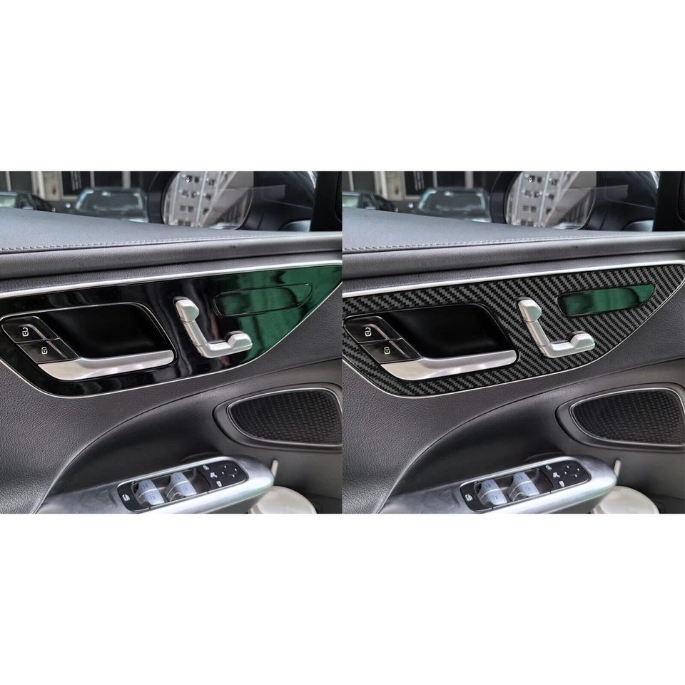 Cubierta de ajuste de asiento de coche de fibra de carbono de vinilo para Benz Clase C W206 2022-24 Foto 4 de 4