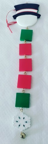 Personalized "SAM" Christmas Ornament, Happy Snowman, Snowflake, Jingle bell - Picture 3 of 4