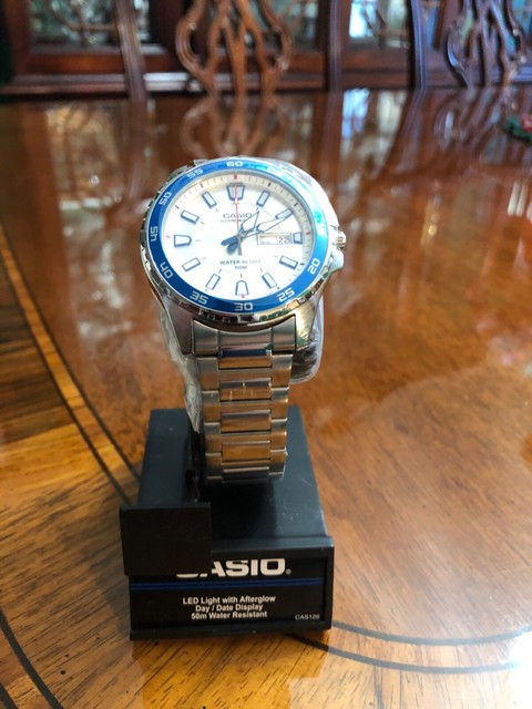 Casio 5373 Men's Watch Mtpe200 Illuminator Analog Silver Dial Day Date 43mm for sale online | eBay