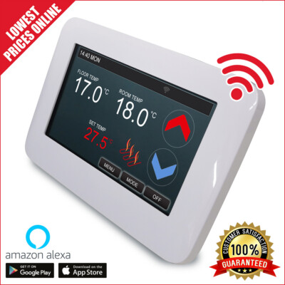 Underfloor Heating Colour Touch Screen Thermostat Electric, Water