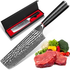 18 cm Gemüsemesser Damastmesser Nakiri Messer Küchenmesser VG10 Damaststahl 