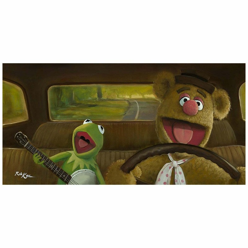 Muppets Walt Disney Fine Art Rob Kaz Signed Lt Ed 95 Canvas Movin' Right Along