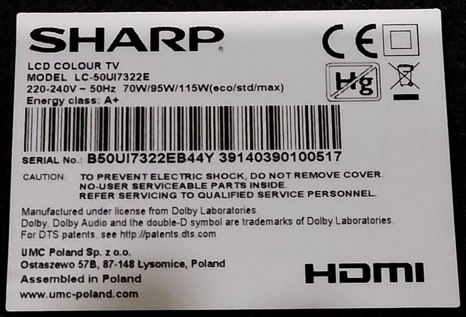 EACDJ6E10 AVA299APN198A03RW15000 ⭐ Scheda t-con ⭐ SHARP LC-50UI7322E - Immagine 4 di 4