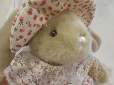 People Pals Tan Bunny Rabbit with Pinafore Dress and Hat EUC