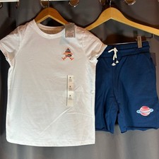 Cat  Jack Outfit Set Astronaut Planet Graphic Tee  Shorts Kids Size M
