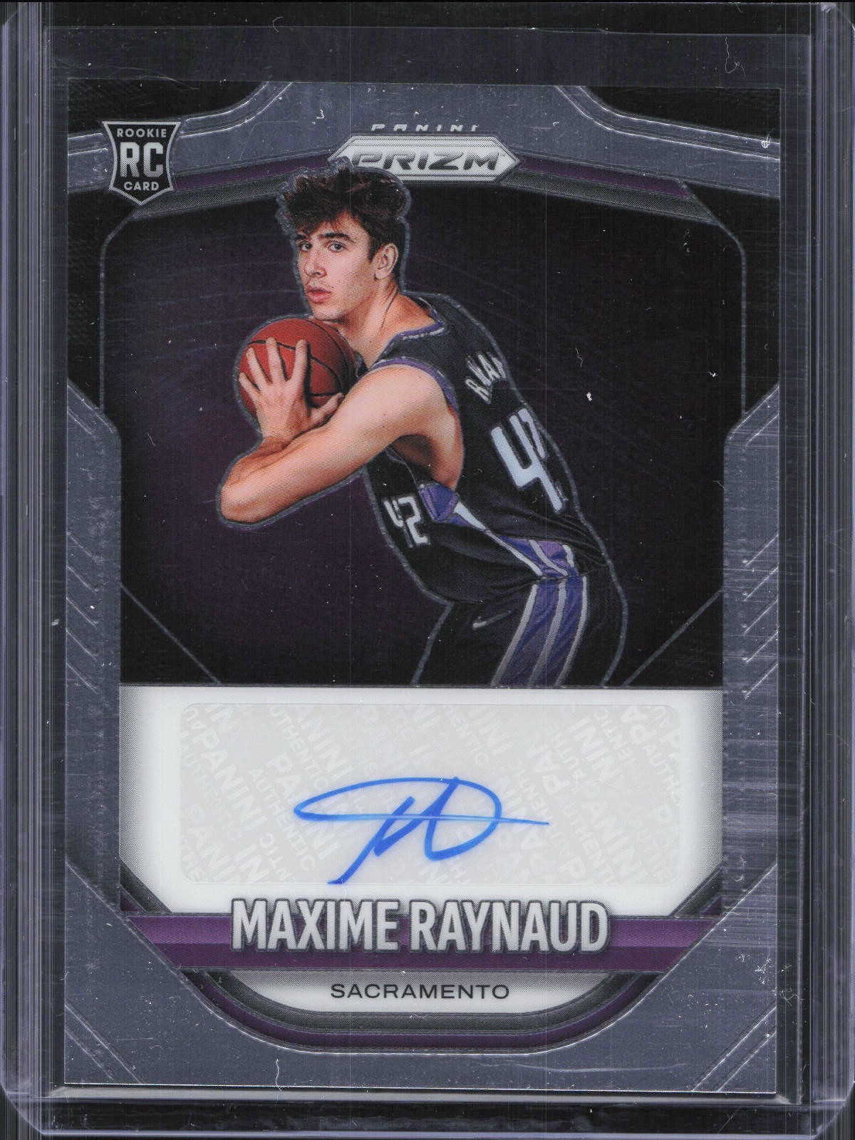 2025-26 Panini Prizm Maxime Raynaud Base Rookie Auto Sacramento Kings