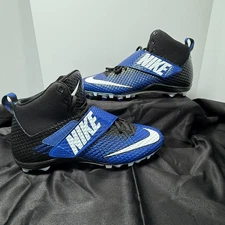 NEW W/O Tag NIKE Strike Pro High Top Cleats Football Shoes Mens Sz 12 Blue/White