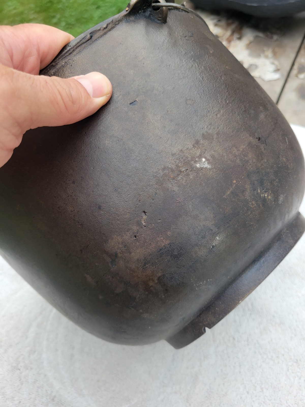 Vintage Wapak Cast Iron Bean Pot Kettle # 4 10 1/2"