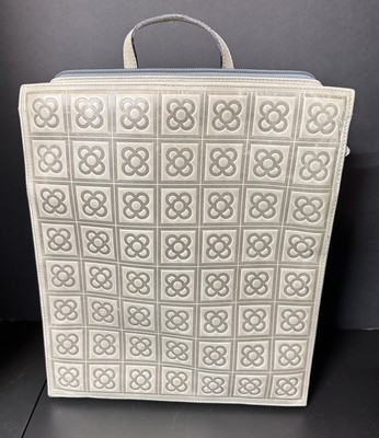 Calpa Barcelona Designer Leather Backpack Handbag Purse Tile Stone Gray Spain