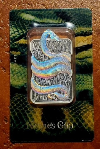 1 Oz Silver Bullion Bar ~ Pamp Suisse ~ Nature's Grip ~ Anaconda ~ NO RESERVE!