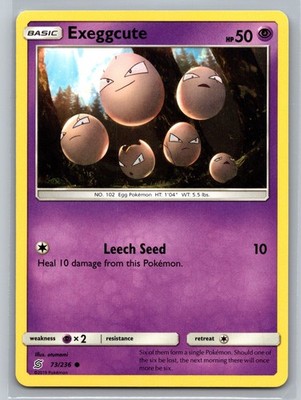 Exeggcute 73/236 Unified Minds Basic Psychic-Type Egg Leech Seed Common Pokemon