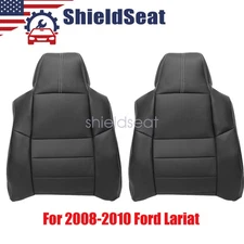 Replacement For 2008-2010 Ford F250 XLT Both Side Top Leather Seat Cover Black