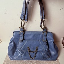 Vintage Nine West-Blue Braided Chain 13x8” Patten Leather Clean Condition