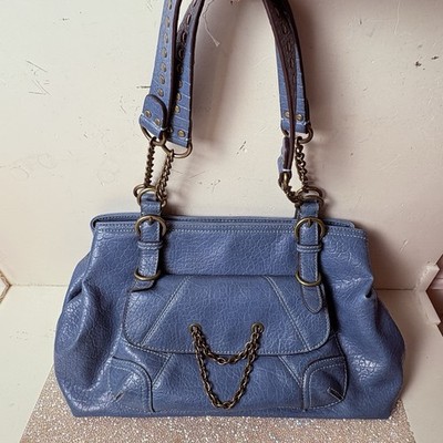 Vintage Nine West-Blue Braided Chain 13x8  Patten Leather Clean Condition