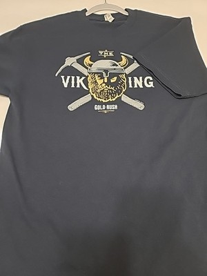 ALLSTYLE APPAREL ACTIVEWEAR Men's Black S/Sl ''THE VIKING GOLD RUSH'' T-Shirt; L 
