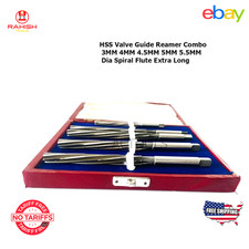 Hss Valve Guide Reamer Combo 3mm 4mm 4.5mm 5mm 5.5mm Dia Spiral Flute Extra Long