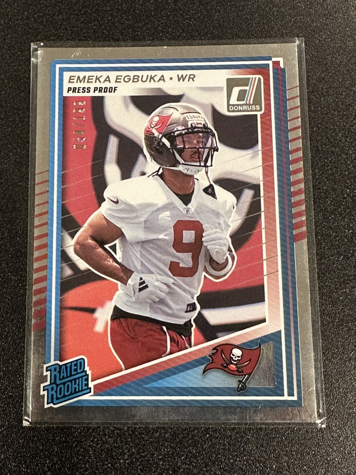 2025 Donruss Emeka Egbuka Press Proof Rated Rookie Silver /199 Bucs #375
