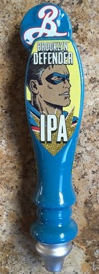 BROOKLYN DEFENDER IPA BEER TAP HANDLE USED WITH SOME CHIPPED PAINT
