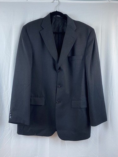 Haggar Black Label Sport Coat Blazer Men’s Size 42L Made In The USA Black - Picture 2 of 4
