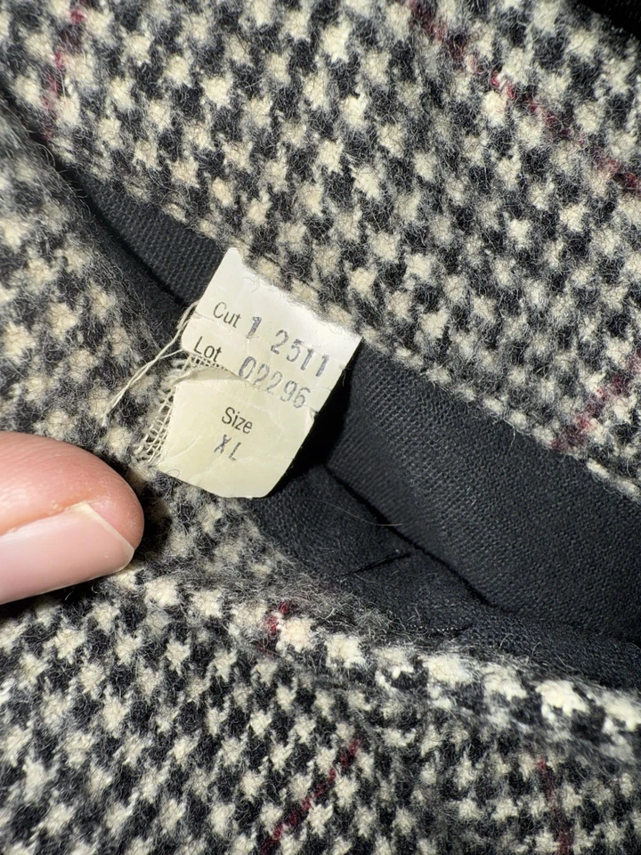 Vintage Brooks Brothers Xl Wool Tweed Houndstooth Bomber/harrington Jacket - Image 4 of 4